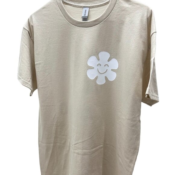 Gildan T-Shirt Adult Sand Size Large Heavy Cotton Printing is Handmade Brand New - Picture 4 of 5